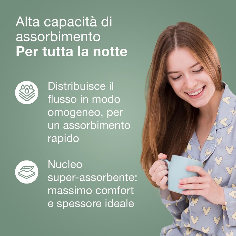 Saugella Assorbenti Cotton Touch Notte, 36 Assorbenti Cotone Notte con