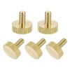 uxcell 5Pcs Brass Knurled Thumb Screws, M4x8mm Flat Stripe Bolt