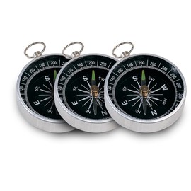 Antevia 3 Pack High Precision Metal Pocket Compass Over 10 Models for Camping Hiking Outdoor Black