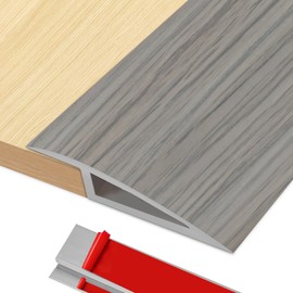 Door-Threshold Floor-Transition-Strip Self Adhesive 36 inch, 0.4'' Rise Thresholds Ramps for Doorways, Edge-Reducer Vinyl-Transition-Strip for Door/Floor(Wood Grain Gray)