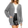 QUALFORT Women's Long Sleeve Knit Sweater 100% Cotton Open Front