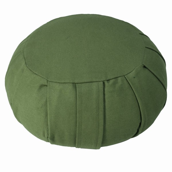 YogaAccessories Round Cotton Zafu Meditation Cushion - Sage