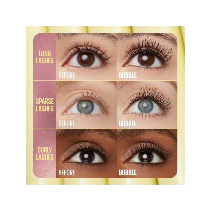 Colossal Bubble Mascara, get Buildable Volume and Length for Bold,