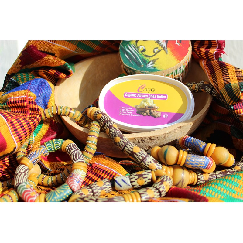 3CAYG 1 lb Unrefined Shea Butter for Hair, Skin, and