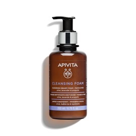 Apivita Crema Espuma Limpiadora Facial para Rostro y Ojos 200ml - Limpiador Facial Espumoso y Desmaquillante - Limpieza Facial Natural con Lavanda, Oliva y Propóleo - Limpia, Hidrata, Antioxidante