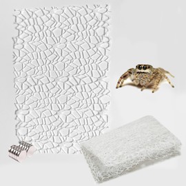 KEYIDE Jumping Spider Enclosure Climbing, Jumping Spider Habitat Accessories White Webs, Moss Ribbon with Magnets for Small Reptile Enclosures 19.7x23.6 inches