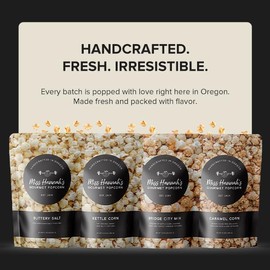 Miss Hannah's Gourmet Sea Salted Brûlée Popcorn - Sweet & Salty Caramelized Crunch with a Crème Brûlée Twist | Gourmet Popcorn Snack | Gluten-Free, Vegan Treat - 16oz (3 Pack)