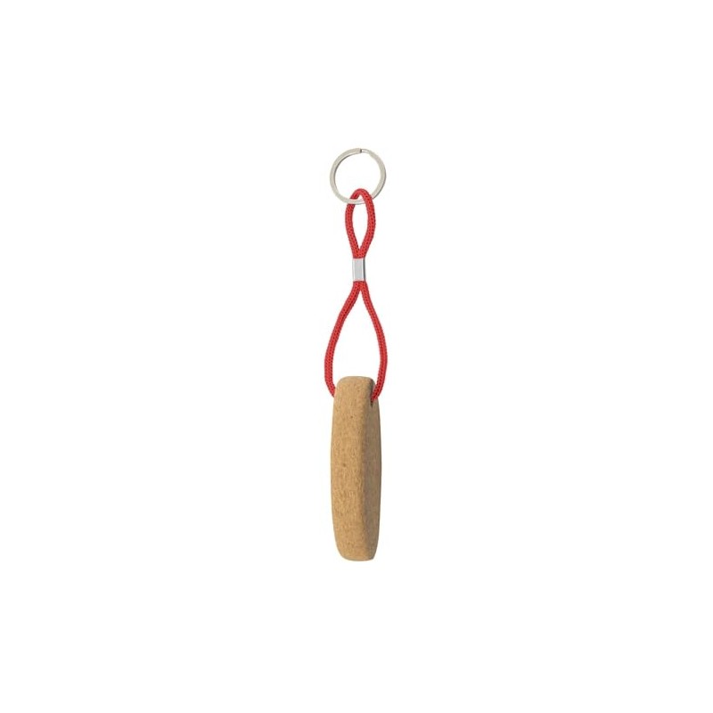 MIBANDERA Floating Keychain Natural Cork with Polyester Cord and Metal