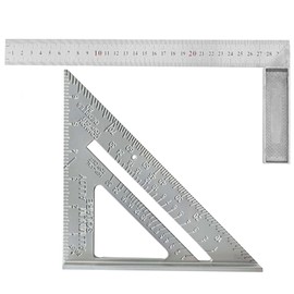 7in Metric Triangle Ruler and 12in Square Angle Ruler - Multi-Functional High Precision Carpenters Square Tool Layout Tool Kit