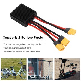 20?72V Electric Dual Battery Discharge Converter Parallel Battery Adapter for Increase The Capacity by Connecting Two Batteries XT60 Connector (30A)