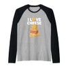 I Love Cheese Fun Humor Graphic Lovers Raglan Baseball Tee