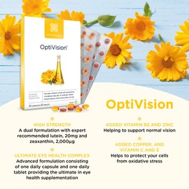 Healthspan OptiVision (1 Month Supply) | Vegan Omega 3 with high Levels of DHA | with Vitamins B2 & zinc to Support Vision | Vegan