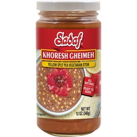 Sadaf Khoresh Gheimeh - Yellow Split Peas Stew - Ready to eat Vegetarian Stew - Traditional Persian Cuisine - Kosher & Vegetarian - 12 Oz Jar