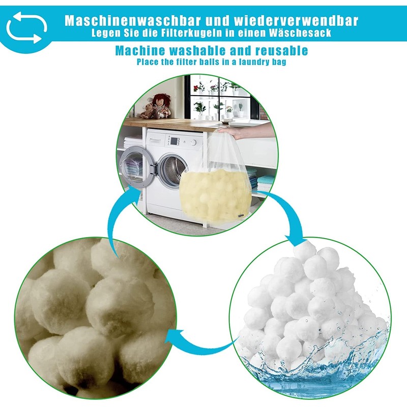 VAZILLIO Filter Balls 800 g Pool Filter Balls Replace 28.6