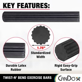 CanDo Hand and Finger Trainer Twist-n-Bend, Flexible Exercise Bar, Training Bar, Black (Very Heavy), 10-1515