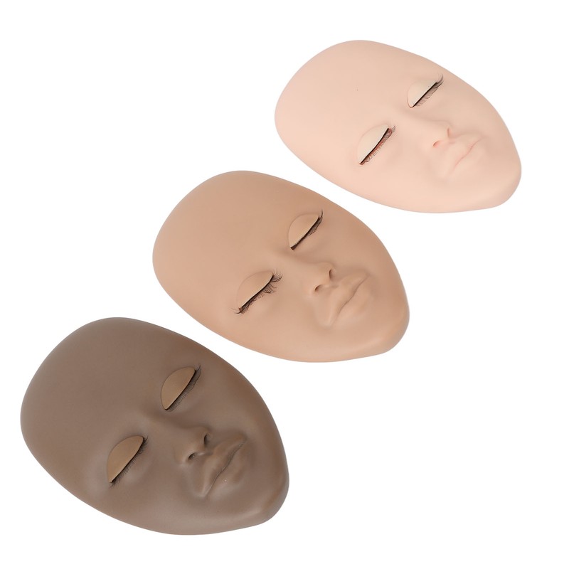 3pcs Lash Mannequin Head Eyelash Extension Practice Doll Head with
