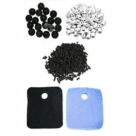 Filter Media Pack - Foam Ceramic Rings Activated Carbon Bio Balls for Aquarium Fish Tank Filtration
