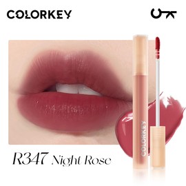 COLORKEY Soft Matte Water Lip Tint, Matte Finishs, Long-Lasting, Moist Fit Without Stickiness, Moisturized, Waterproof, Liquid Lipstick, Nude lip color (R347 Night Rose)