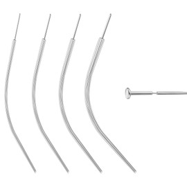BodyAce Stainless Steel Piercing Taper Insertion Pin, 14G 16G 18G 20G Threadless Assistant Tool, Screw-On Curved Piercing Stretching Kit, Stainless Steel, others