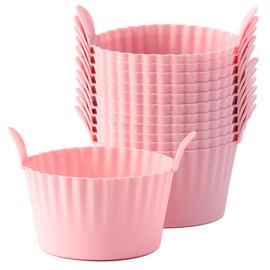Bakecat Large Muffin Cases for Air Fryer, Ramekins for Air Fryer, Air Fryer Egg Mould, (Pack of 12), Pink