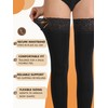 DORALLURE Fleece Lined Thigh High Stockings for Women Opaque Lace