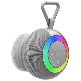dbsono Portable Bluetooth Speaker Shower Waterproof: IPX7 Loud Sound with Suction Cup Removable, Birthday White Elephant Stocking Stuffers for Adults Teens Women Men, Cool Gadgets with Light-Grey