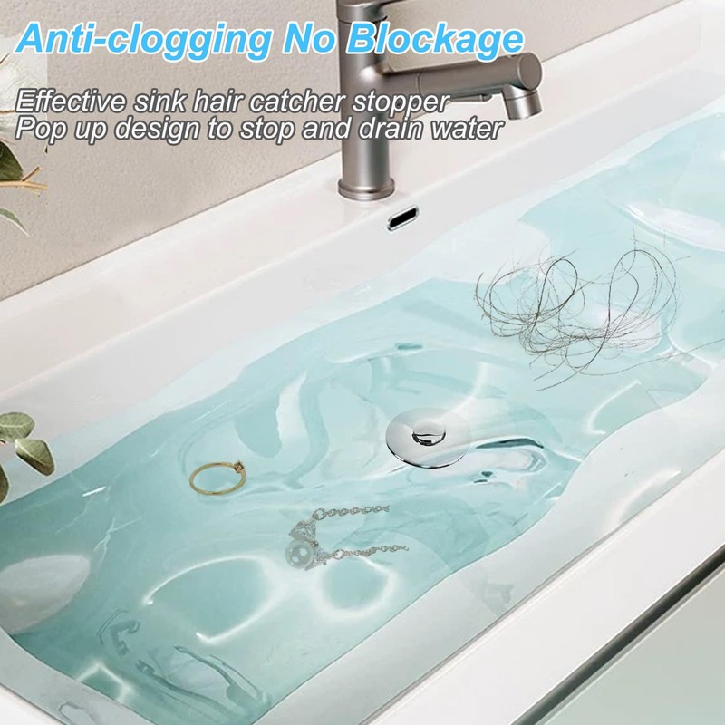 BAOLSLS Bathroom Sink Stopper, Sink Drain Strainer with Pop Up