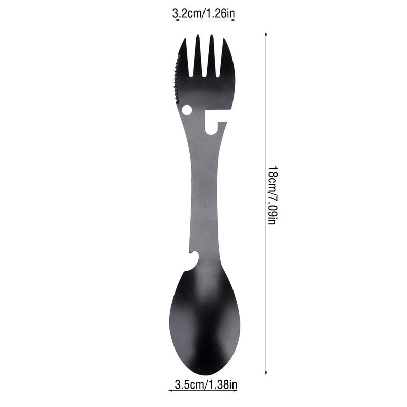 5 En 1 Cuchara MultifuncióN PortáTil, Cuchara Tenedor Abrebotellas Cortador