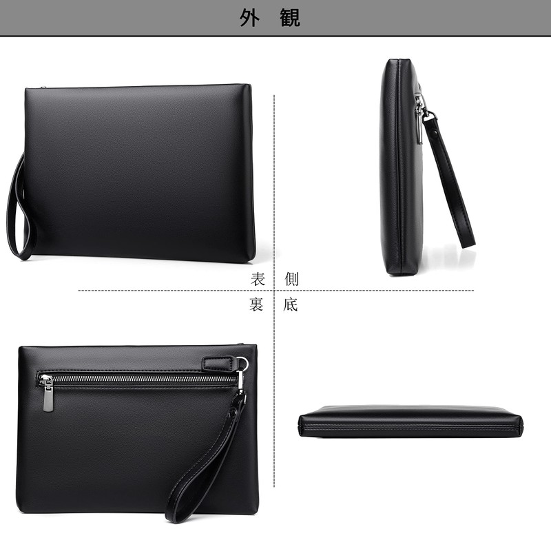 FSD.WG Clutch Bag for Men, Leather Second Bag, Handbag, Small,