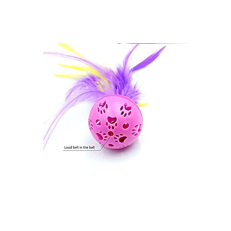 Worbee Cat Balls Interactive Cat Toy Cat Feather Balls with