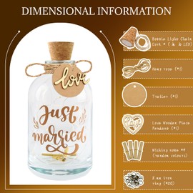 ZoneYan Led Flaschenlicht Hochzeit, Beleuchtete Dekoflasche, Flaschenlampe, Beleuchtete Flasche mit Glückslicht, Geburtstagsgeschenk für Frauen Freundin Geburtstag Weihnachten,Freundschaft Geschenke