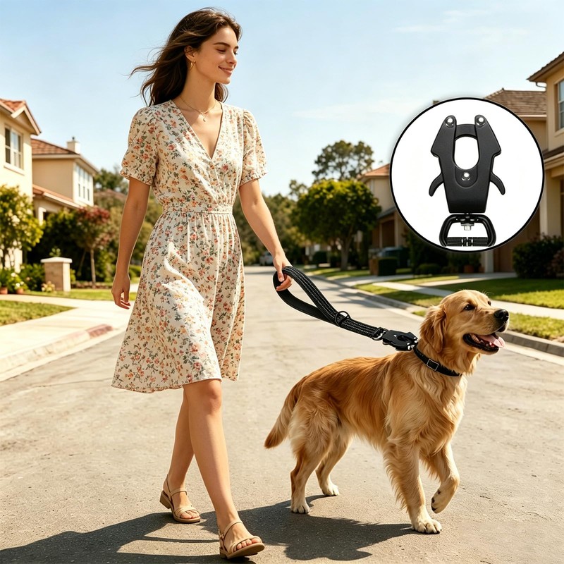 Short Dog Leash 15” Heavy Duty Nylon Traffic Leash with