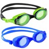 Kids Swimming Goggles with Adjustable Strap 2 Pack, Anti Fog