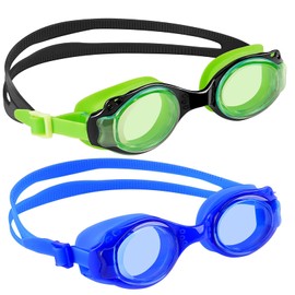 Kids Swimming Goggles with Adjustable Strap 2 Pack, Anti Fog Protection Lenses Waterproof No Leaking Swim Goggles (Age 6-14)