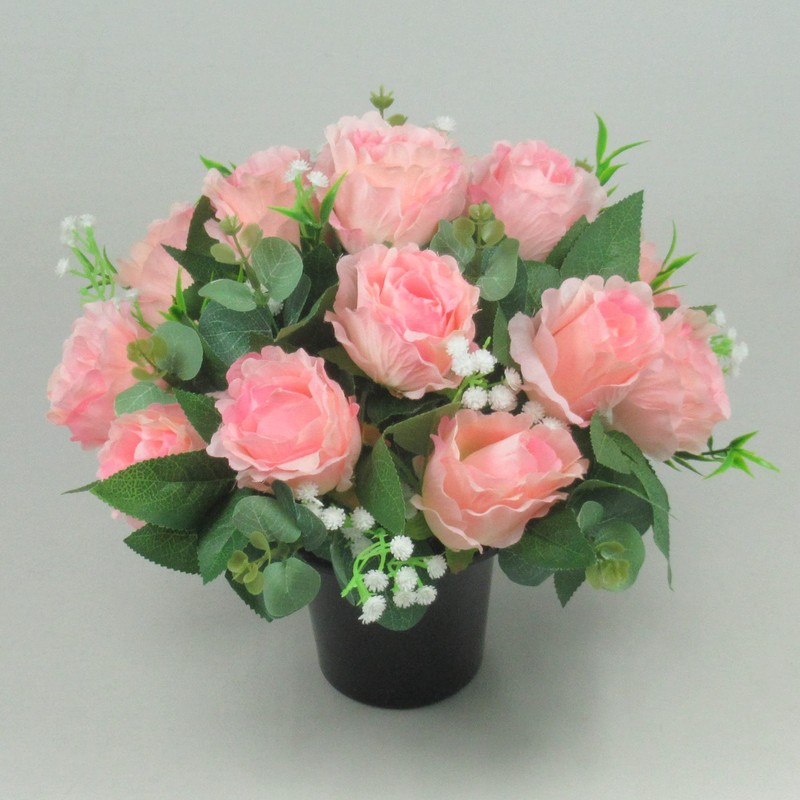 Just Because Flowers Artificial/Silk Flower Arrangement in Grave Pot, with