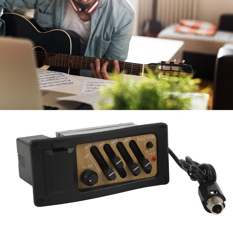 Acoustic Guitar Pickup Preamp Piezo 4 Band EQ Equalizer System