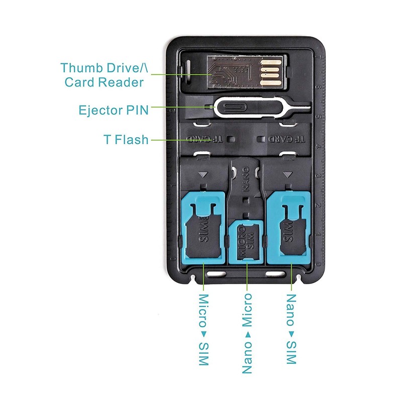 All in One Credit Card Size Slim SIM Adapter Kit