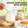 Willinglong 4 Pack Sugar Container with Bamboo Lid and Spoon