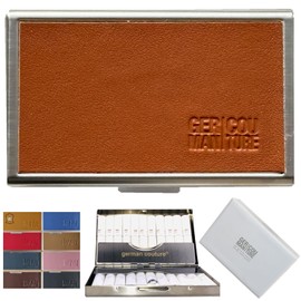GC Edelstahl Stick Etui für TEREA o. für HEETS Zubehör mit echtem Leder kompatibel mit IQOS ILUMA PRIME Tabaksticks u. LIL Zigarettenetui - Stickbox, cognac