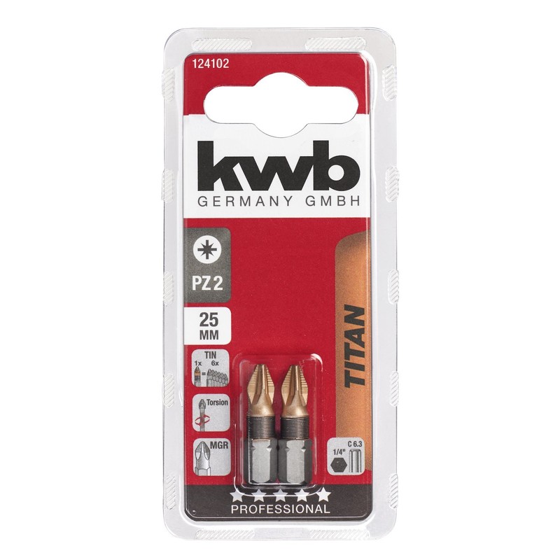 kwb 2 x Bits 25 mm Torx Titanium