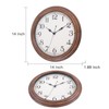 14 Inch Wood Wall Clock Retro Wooden Wall Clocks Battery