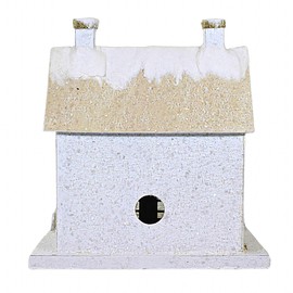 Cody Foster Winter White Cottage Paperboard Putz House Light Up Retro - 1 House 11 Inches - Hou302 - White