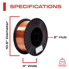 Sidco Supply Solid MIG Welding Wire - ER70S-6-0.035 Inch, 33 LB Spool - Mild Steel MIG Wire with Low Splatter and High Levels of Deoxidizers – Welding Wire MIG, For All Position Gas Welding