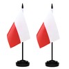 Poland Desk Flag Set, 2 Pack Polish Table Office Flags,