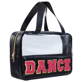 Burskit Dance Bag Dace Recital Gifts Clear Makeup Bag Dance Competition Must Haves, Dance Accessories for Girls Dance Stuff Preppy Cosmetic Bag Travel Toiletry Bag (STB-MH-CHEER, STB-HS-DANCE)