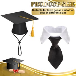 Shyyween Graduation Porch Goose Outfits for Plastic and Cement Goose 23"/ 17'' Lawn Goose Statue Clothes Graduation Hat and Bow Tie Goose Costume for Graduation Party Yard Lawn Indoor Outdoor