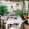 YIKEGE LICHT 3X Outdoor Chandelier Pendant Light for Gazebo Battery