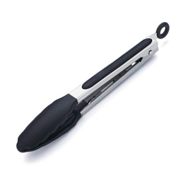 Premium Stainless Steel Locking Kitchen Tongs with Silicon Tips 23cm/9", Berglander Heavy Duty Good Locking Food Tongs Non-Slip Grip Cooking Tong