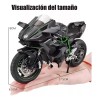 Xopexld Kawasaki H2r Miniatura Moto Metal Con Luz Y Sonido