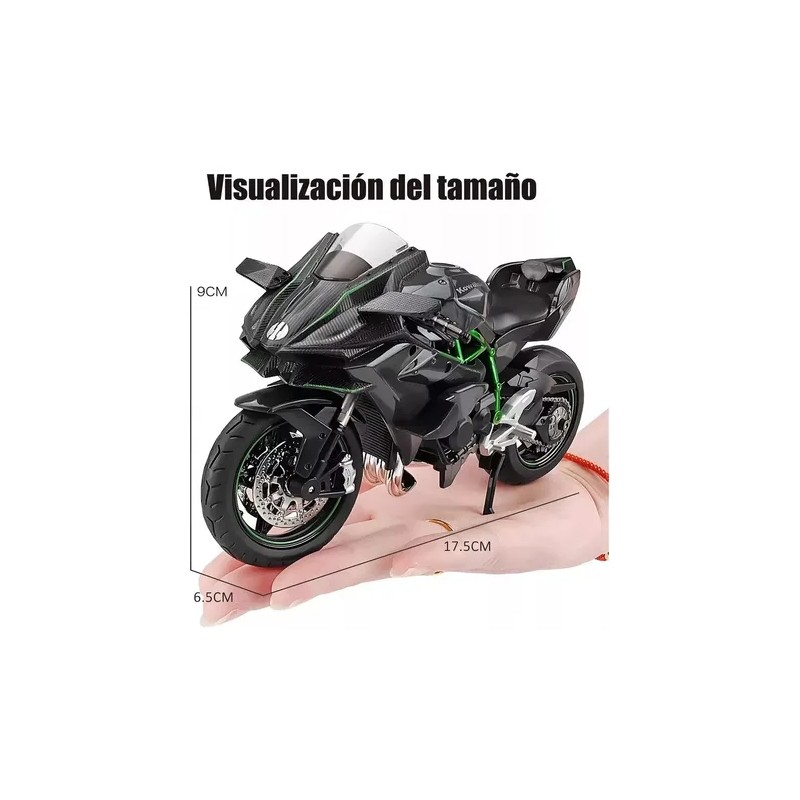 Xopexld Kawasaki H2r Miniatura Moto Metal Con Luz Y Sonido